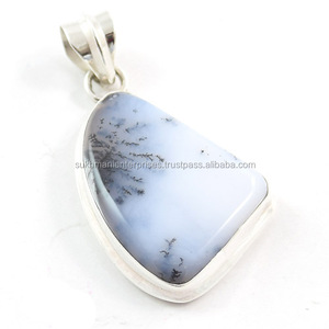 Pendentif en argent sterling 925 de qualité supérieure, agate dendrite naturelle, bijoux indiens faits à la main, pendentifs inspirés. - Product Image 3
