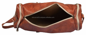 Hot Sale Men's Large Travel Gym <b>Bag</b> High Quality 100% Genuine Leather Brown Handmade Weekender Holdable Overnight Zipper Closure - Product Image 5