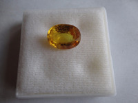 Rubis Jaune Taille Ovale Certifié IGI Pierre Naturelle 10-15mm 12.15CTS Vente en Gros Fait Main en Vrac pour la Fabrication de Bijoux (Cirage/Huilage)