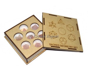 Rose Quartz Geometry Set With Square Gift Box - Product Image 1