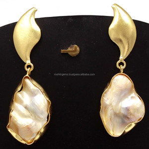 Fresh Water Pearl Alloy <b>Stud</b> <b>Earrings</b> for Women & Girls-Wedding Engagement Gift - Product Image 2