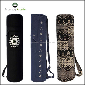 Elegante bolsa de algodón para esterilla de yoga con media impresión y opción de bordado personalizado para propietarios de esterillas - Product Image 6