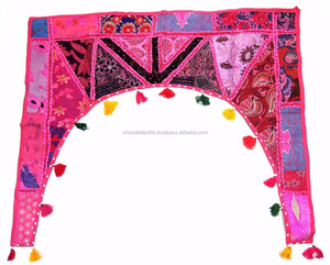 Indien fait à la main Vintage Kutch Toran Art Yapree brodé porte suspendu fenêtre cantonnière Topper rideau pour cuisine en gros - Product Image 1