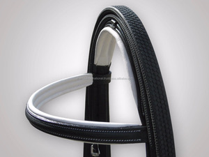 SHEMAX-brida de cuero BONEFIRE HORSE acolchada, en negro/blanco - Product Image 3