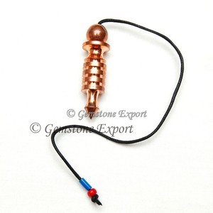 Péndulos pequeños de cobre estilo Feng Shui, péndulos de cuarzo de piedras preciosas talladas - Product Image 1