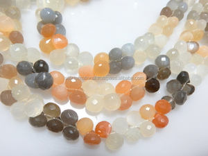 Prix usine 8mm naturel multicolore pierre de lune pierres précieuses à facettes Briolette oignon gouttes perles en vrac 2mm perles de pierre jaune - Product Image 4