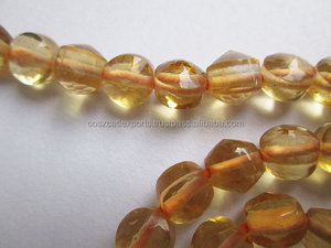 Collar de Piedras Preciosas Amarillas Cítricas con Cuentas Redondas Lisas, Joyería de Piedras Certificadas por Terceros, Modelo BN0202O de Coszcalt Exports - Product Image 4