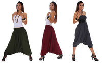Pantalon Harem Ample en Coton Style Bohème Indien Hippie Ali Baba Taille XL pour Hommes et Femmes, Combinaison Décontractée Bohème Afghane Grande Taille pour Adultes
