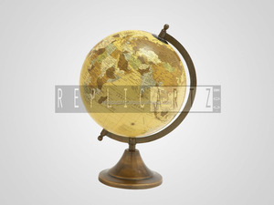 Globe terrestre décoratif en métal finition antique Replicartz pour bureau, salle de classe, étudiants, professeurs de géographie, avec rotation - Product Image 3