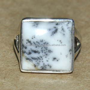 Anillo de ópalo de dendrita genuina, anillo de Plata de Ley 925, anillo elegante de hermoso diseño X3153 - Product Image 1