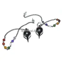 Black Copper Ball Pendulums with chakra chain : Dowsing Pendulums For Sale
