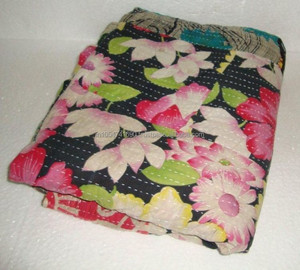 ผ้าห่ม Kantha Quilts แนววินเทจ,ผ้าห่มผ้าฝ้ายแบบใส่กลับด้านได้ทำด้วยมือผ้าห่ม Kantha - Product Image 2