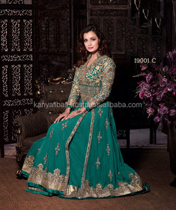 Nouveau Designer Bollywood style Anarkali robe type robe avec Long Net W ork étole avec Chudidaar pour mariage - Product Image 4