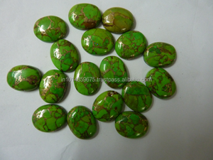 Piedra suelta para joyería, color verde cobre, turquesa, forma mixta, tamaño cortado - Product Image 2