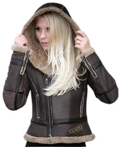 Vêtement d'extérieur d'hiver chaud imperméable en peau de mouton authentique pour homme, à forte demande, avec capuche, logo avant, élégant et confortable - Product Image 4