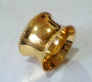 Servilletero con borde punteado de latón hecho a mano, servilletero de oro metálico brillante y brillante para bodas, cenas y fiestas - Product Image 2