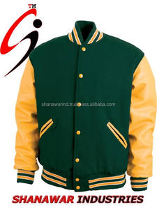 Chaqueta universitaria de lana de algodón gris con estampado personalizado para hombre, chaqueta de béisbol de estilo callejero a precio de fábrica para la temporada de primavera - Product Image 2