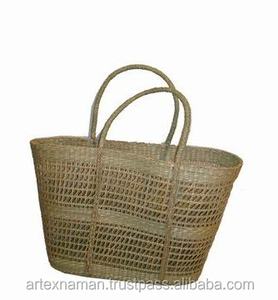 กระเป๋าโท้ทสไตล์วินเทจจากหญ้าทะเลธรรมชาติสำหรับผู้หญิงเปิดปิดมีซิปสายรัดสองเส้นสำหรับใส่หมอนลายกล่องผ้าแคนวาสคอตตอนสำหรับเดินทาง - Product Image 5