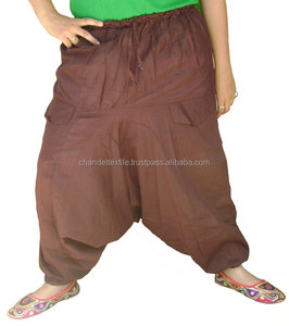Marrón algodón Yoga Harem pantalones hombres Aladdin pantalones-mono sólido estilo Casual estiramiento venta al por mayor afgano Boho Hippie gitano - Product Image 2