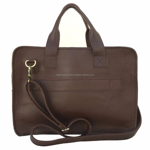 Bolso de Cuero Genuino para Ordenador Portátil, Bandolera con Correa de Hombro y Dos Asas, Estilo Vintage, Hecho a Mano, Unisex - Product Image 2