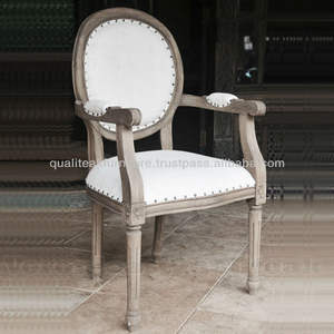 Kursi makan reproduksi Prancis antik dengan Set elegan & modis belakang Oval - Product Image 4