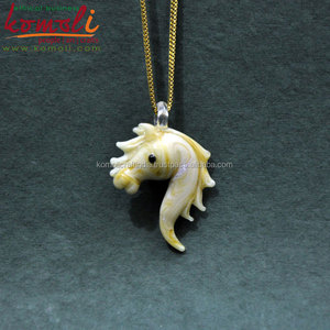 <b>Glass</b> Custom Pendant Abstract Jewelry Fashion Yellow Horse Head Animal Pendant - Product Image 2
