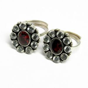 Design génial rouge cz_blanc CZ 925 bagues d'orteils en argent Sterling fabricant de bijoux indiens, bijoux en argent uniques - Product Image 4