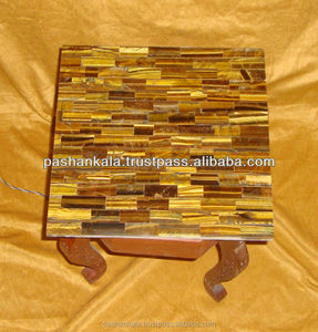 Semi Precious Stone Table Tiger Eye Table Top - Product Image 1