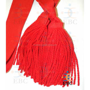 Écharpe de service rouge écarlate personnalisable OEM, vente en gros, équipement de défense personnelle, accessoires d'uniforme, bleu foncé, ciel, jaune doré - Product Image 2