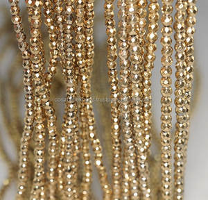 Coated Gold Gemstone Faceted 2 mm Size 15.5 Inch Full Strand Bead <b>Crystals</b> Certified Fashion Jewelry Necklaces <b>Bracelets</b> <b>Women</b> - Product Image 4
