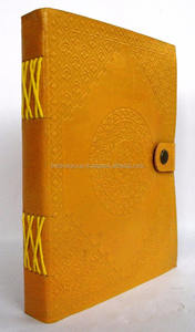 Cahier en cuir classique Vintage coloré Journal en cuir gaufré fait à la main pour hommes cadeau de fête des pères reliure thermique couverture rigide - Product Image 3