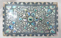 Boîte à bijoux en bois égyptien ZAHEREEN J46 avec mosaïque en nacre égyptienne, style Bombe Bombay