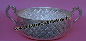 Olla Kadhai de Latón Plateado de Primera Calidad con Asa y Patrón Repujado para Cocinar, Servir Curry, Salsas, Restaurante, Cocina Casera - Product Image 3