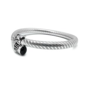 Bracelets à breloques en argent sterling 925 avec pierre ovale en onyx noir motif éléphant, style bohème, unisexe, collection chrétienne, vente chaude - Product Image 5