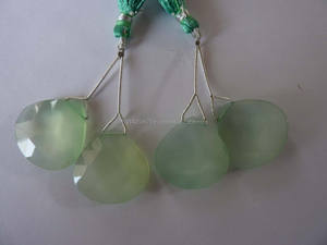 Perle crocodile naturelle, vente en gros, fabrication de pierres précieuses, perles de calcédoine bleue, gouttes - Product Image 2