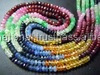 Perles Rondelles Facettées en Pierres Précieuses de Qualité AAA (Émeraudes, Rubis, Saphirs Bleus et Jaunes) 3-4MM, 17 Pouces, Certifiées CMA - Vente en Gros