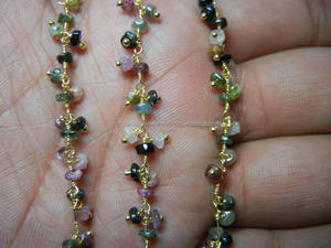Multi-Tourmaline Gemstone Bijoux et composants Conception de chaîne pendante - Product Image 1