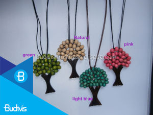 Collares con cuentas de árbol de joyería de madera de moda Bohemia unisex y cadenas de diamantes de perlas para bodas, fiestas y regalos - Product Image 3