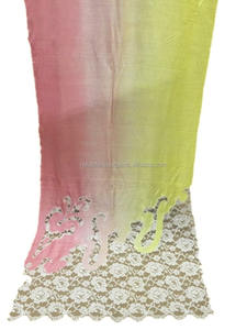 New Design Soft Feel <b>Silk</b> <b>Shawl</b> with Lace Decoration for Girls in Autumn Season - Product Image 2
