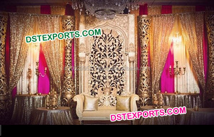 Escenario de boda de estilo francés, boda de India del Sur, corte de diamante, escenario, Gujarati, ceremonia de boda, escenario de cristal de fibra - Product Image 5