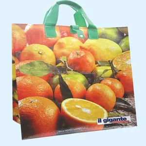 Güzel ekmek bakkal laminasyon ile pp dokuma çanta, meyve mağaza çantaları