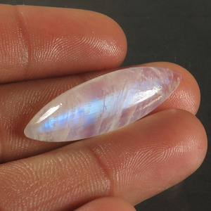 หินมูนสโตนสีรุ้งธรรมชาติ AAA หินอัญมณีแฮนด์เมดสำหรับทำเครื่องประดับทำขนาดผสมสีขาว/เงิน - Product Image 3