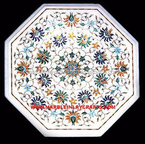 Plateau de table à manger en pierre incrustée - Product Image 1