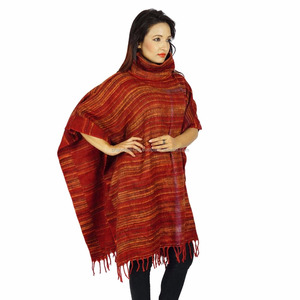 Poncho en laine mélangée, veste en laine mélangée indienne, mode d'hiver, manteau long pour femmes, ponchos indiens, poncho grande taille, vêtements multi - Product Image 6