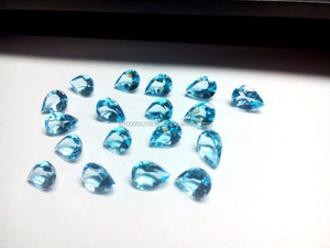 Pierre en verre synthétique traitée thermiquement, taille marquise, imitation topaze bleue, 5x7mm, 0,60 carat, certifiée AIGS, pour la fabrication de bijoux - Product Image 3