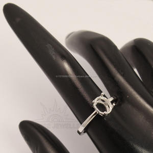 Ovale 925 EN ARGENT STERLING SEMI-MOUNT MARIAGE BAGUE de FIANÇAILLES 7X9 FORME OVALE CADRE TAILLES - Product Image 6