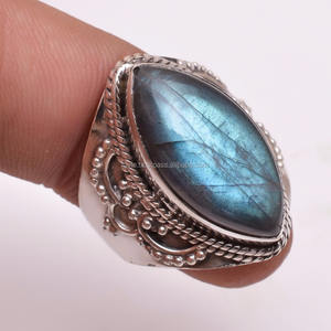 925หินอัญมณีลาบราดอไรต์ธรรมชาติแหวนเงินแท้เครื่องประดับเงินอัญมณีธรรมชาติขายส่งแหวนโบราณผู้ส่งออก - Product Image 1
