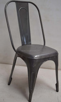 Chaise de salle à manger vintage industrielle, rétro, style antique, légère, en fer, bon marché, empilable pour la maison, le restaurant, l'hôtel et l'extérieur.