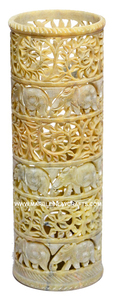 Tour d'encens en pierre ollaire au design unique, sculptée à la main, couleur naturelle, meilleur design pour offrir en cadeau et pour la décoration de la maison et des hôtels. - Product Image 4
