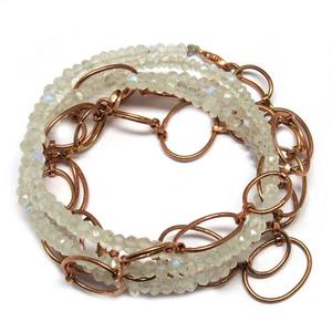 Cuentas de arcoíris en forma de piedra lunar, collar de plata de ley 925, joyería de plata única, venta al por mayor - Product Image 4